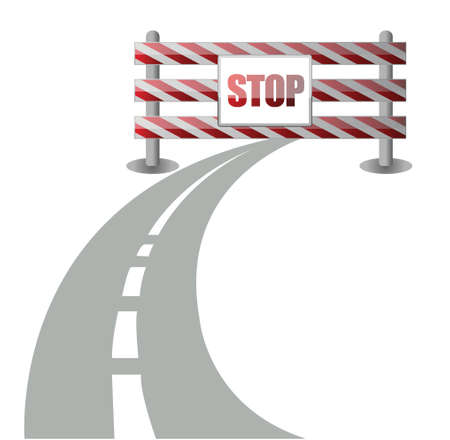 barrier on the road illustration design over whiteのイラスト素材