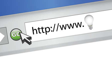 web browser with and idea lightbulb link illustrationのイラスト素材