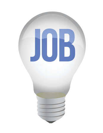 lightbulb with the word job inside - illustration designのイラスト素材