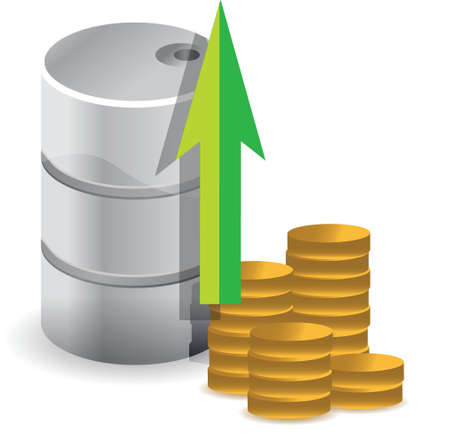 oil prices increasing illustration design concept over whiteのイラスト素材