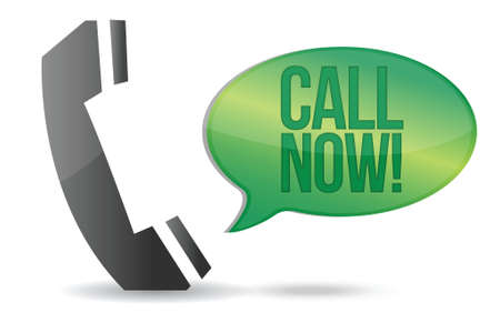 call now phone sign illustration design over whiteのイラスト素材