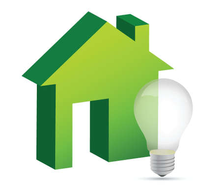 house with a lightbulb illustration design over whiteのイラスト素材