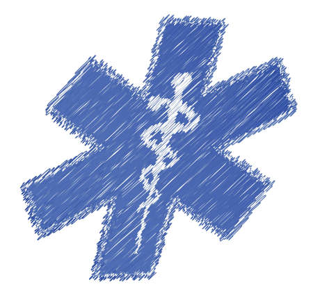 scribble medical symbol illustration design over white backgroundのイラスト素材