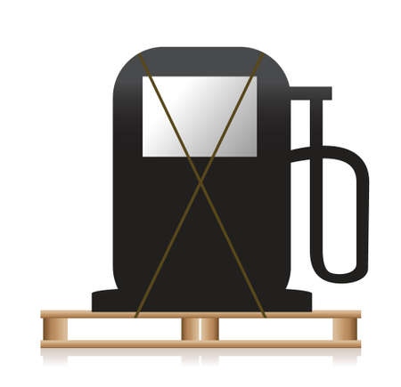 gas pump over a wooden pallet illustration designのイラスト素材