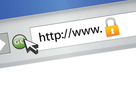 Browser lock concept illustration design and cursorのイラスト素材