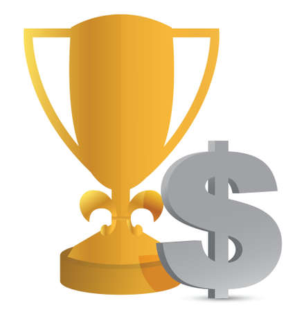 trophy cup and dollar sign illustration designのイラスト素材