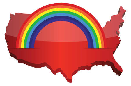 us map with a rainbow illustration designのイラスト素材
