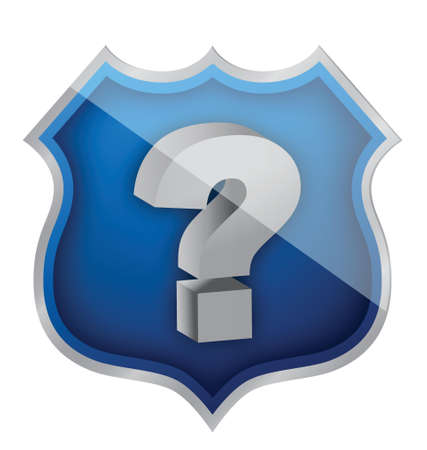 shield question mark illustration design over whiteのイラスト素材