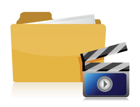 video folder illustration design over white backgroundのイラスト素材