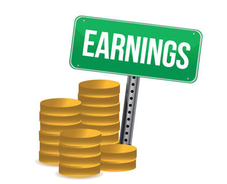 earnings illustration design over white a backgroundのイラスト素材