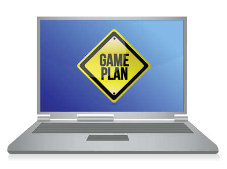 game plan computer illustration design over white backgroundのイラスト素材