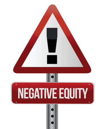 negative equity sign illustration design over whiteのイラスト素材
