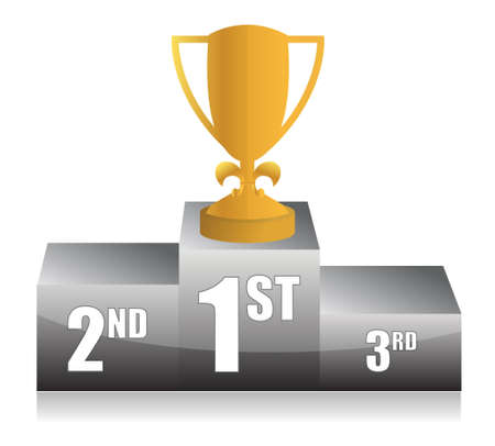 gold trophy cup 1st place illustration designのイラスト素材