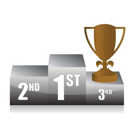 bronze trophy cup 3rd place illustration designのイラスト素材