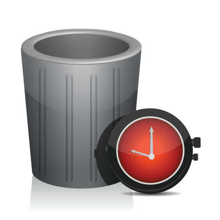 trash and timer watch illustration design over whiteのイラスト素材
