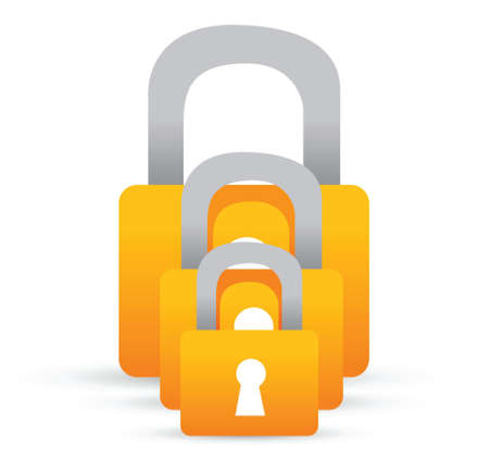 set of lock illustration design over white backgroundのイラスト素材