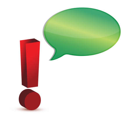 exclamation and message sign illustration design over whiteのイラスト素材