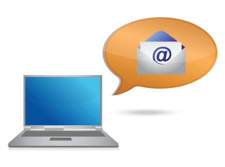 laptop and email message illustration design over whiteのイラスト素材