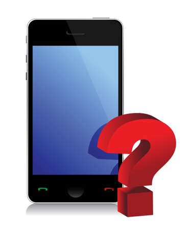 phone and question mark illustration design over whiteのイラスト素材