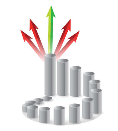 graph and arrows illustration design over whiteのイラスト素材