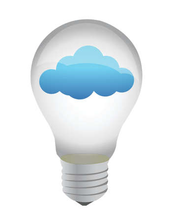 light bulb cloud eco illustration design over whiteのイラスト素材
