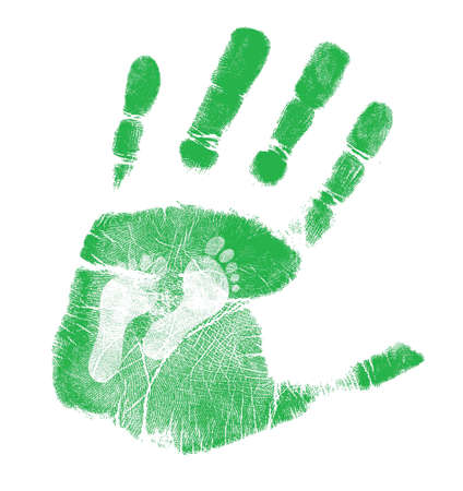 hand and foot prints illustration design over white backgroundのイラスト素材