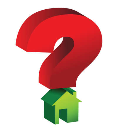 question mark house illustration design over whiteのイラスト素材