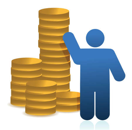 coins and icon illustration design over a white background design over whiteのイラスト素材