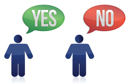yes and no icon illustration design over white backgroundのイラスト素材