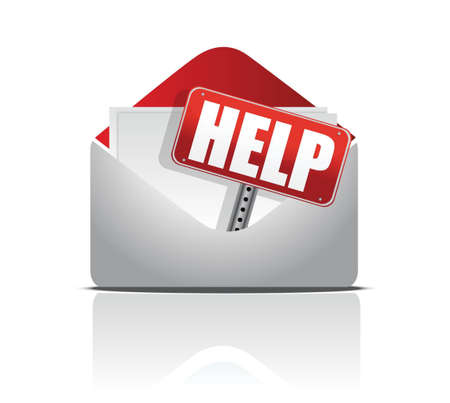 requesting help envelope illustration design over whiteのイラスト素材