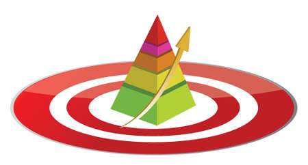 pyramid target illustration design over white backgroundのイラスト素材