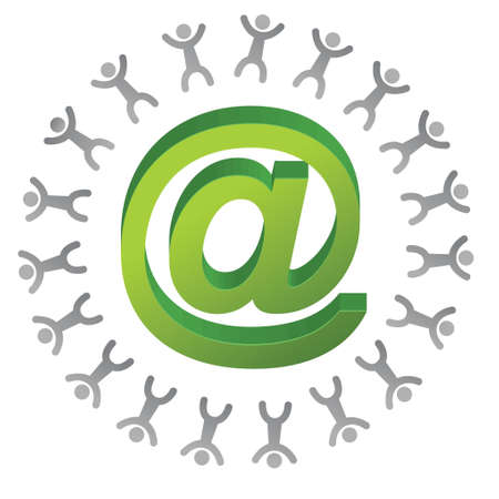 att sign with people around illustration design over whiteのイラスト素材