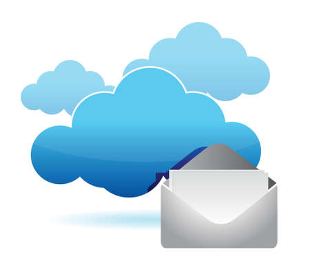 cloud computing mail information illustration design over whiteのイラスト素材