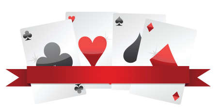 playing cards illustration design over white backgroundのイラスト素材