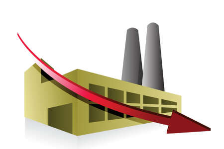factory failing concept illustration design over whiteのイラスト素材