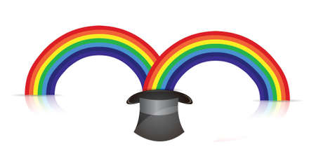 magic rainbow hat illustration design over whiteのイラスト素材