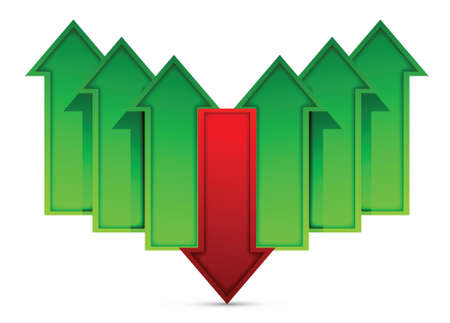 going to a different direction arrows illustration designのイラスト素材