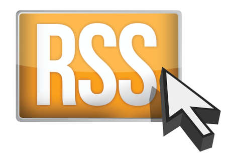 Rss orange button illustration design over a white background