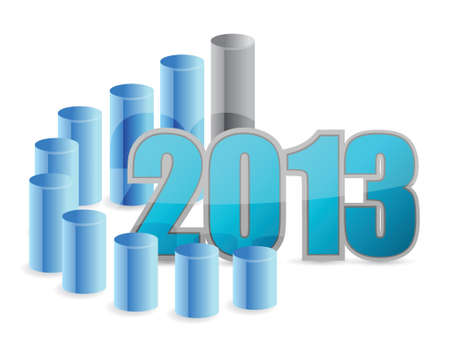 2013 business graph illustration design over a white backgroundのイラスト素材