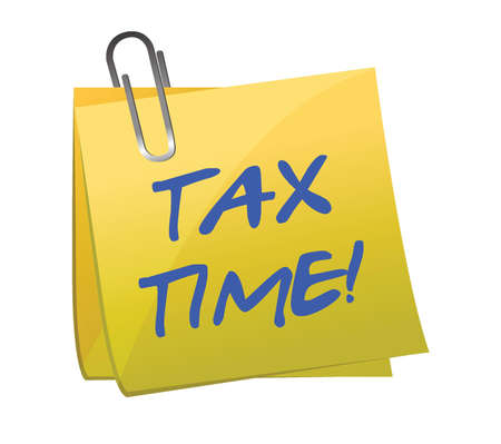 tax time post it illustration design over a white backgroundのイラスト素材