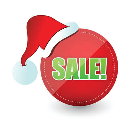 christmas sale sign illustration design over whiteのイラスト素材