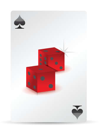 dice playing cards illustration design over a white backgroundのイラスト素材