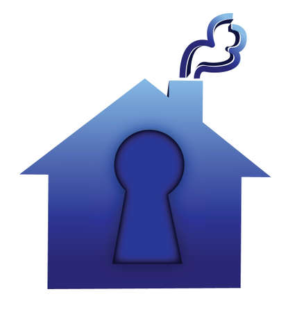 lock house illustration design over a white backgroundのイラスト素材