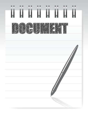 notepad document illustration design background over whiteのイラスト素材