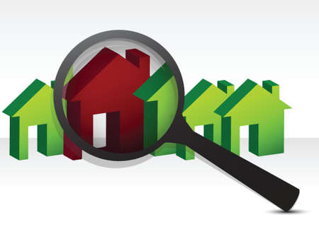 looking for the perfect house illustration design over whiteのイラスト素材