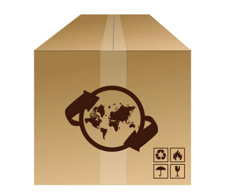 world box shipment concept illustration design over whiteのイラスト素材