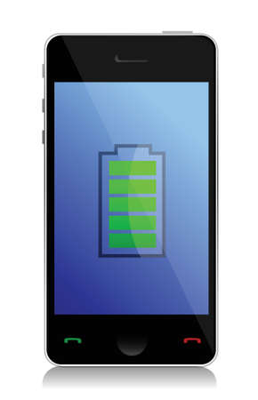 phone with full battery illustration design over a white backgroundのイラスト素材