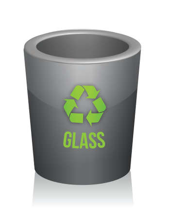 glass recycle trashcan illustration design over whiteのイラスト素材