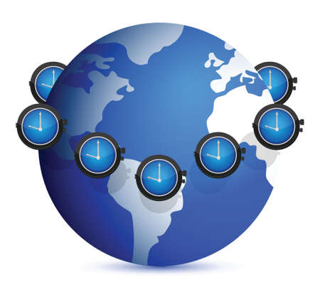 time around the globe illustration design over whiteのイラスト素材