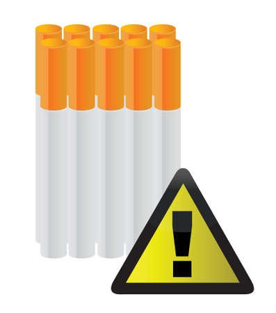 cigarettes behind a warning sign illustration design over whiteのイラスト素材